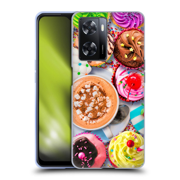 Aimee Stewart Colourful Sweets Cupcakes And Cocoa Soft Gel Case for OPPO A57s