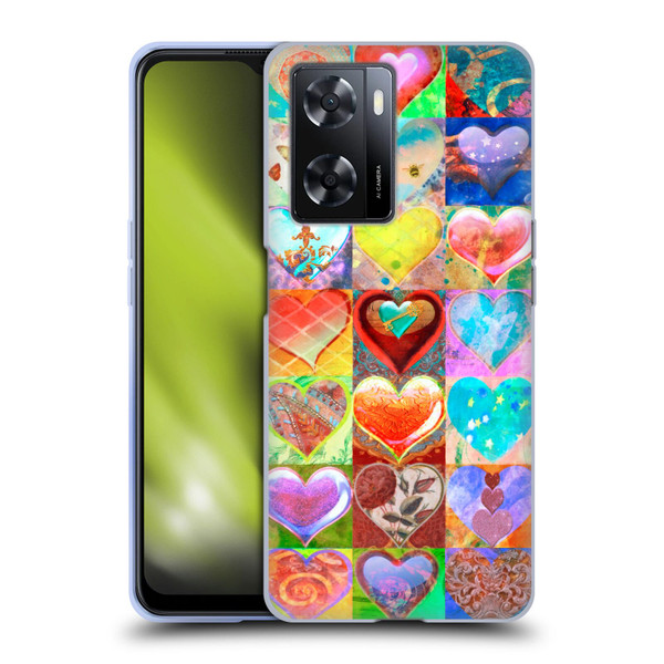 Aimee Stewart Colourful Sweets Hearts Grid Soft Gel Case for OPPO A57s