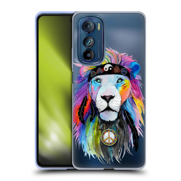 Pixie Cold Cats Hippy Lion Soft Gel Case for Motorola Edge 30