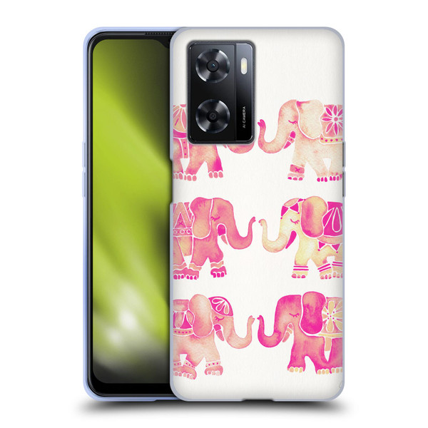 Cat Coquillette Animals 2 Pink Elephants Soft Gel Case for OPPO A57s