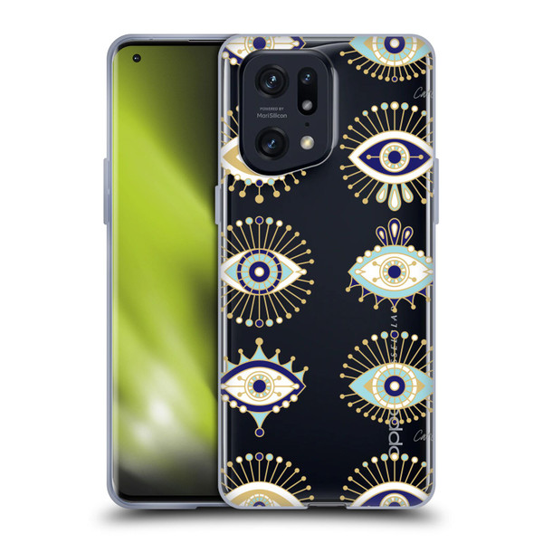 Cat Coquillette Evil Eye Blue Gold Soft Gel Case for OPPO Find X5 Pro