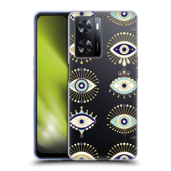 Cat Coquillette Evil Eye Blue Gold Soft Gel Case for OPPO A57s