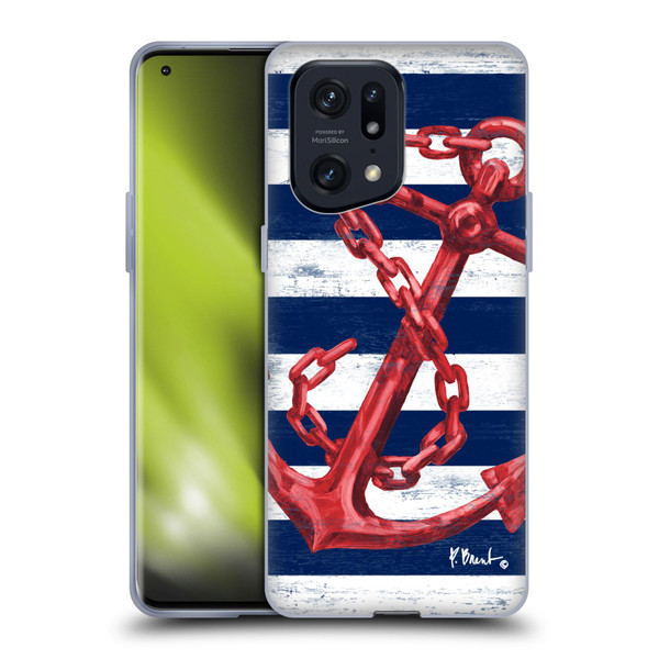 Paul Brent Nautical Westerly Anchor Red Soft Gel Case for OPPO Find X5 Pro