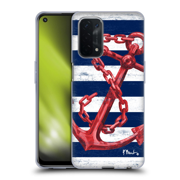 Paul Brent Nautical Westerly Anchor Red Soft Gel Case for OPPO A54 5G