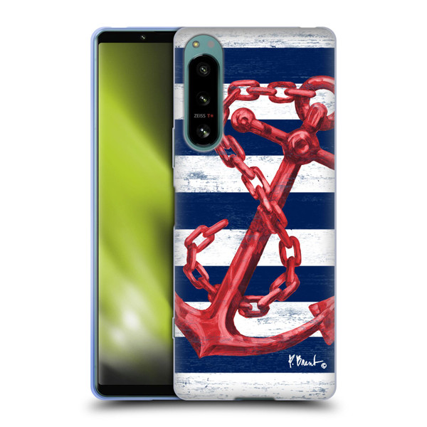 Paul Brent Nautical Westerly Anchor Red Soft Gel Case for Sony Xperia 5 IV