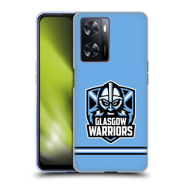 Glasgow Warriors Logo Stripes Blue Soft Gel Case for OPPO A57s
