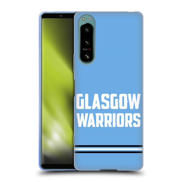 Glasgow Warriors Logo Text Type Blue Soft Gel Case for Sony Xperia 5 IV