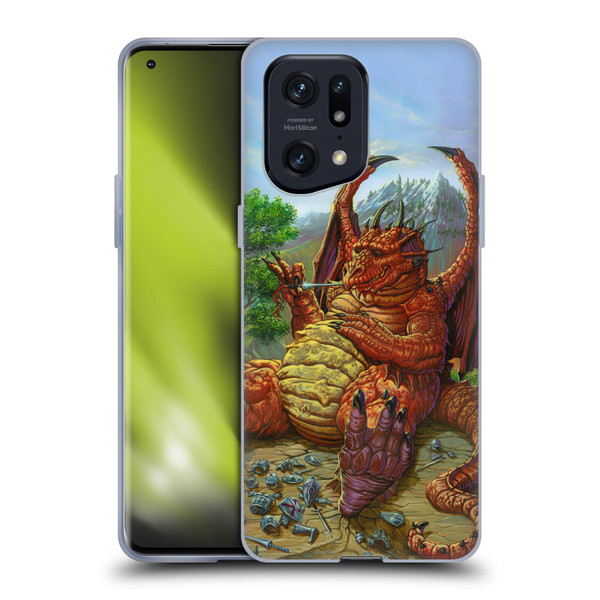 Ed Beard Jr Dragons Lunch With A Toothpick Soft Gel Case for OPPO Find X5 Pro