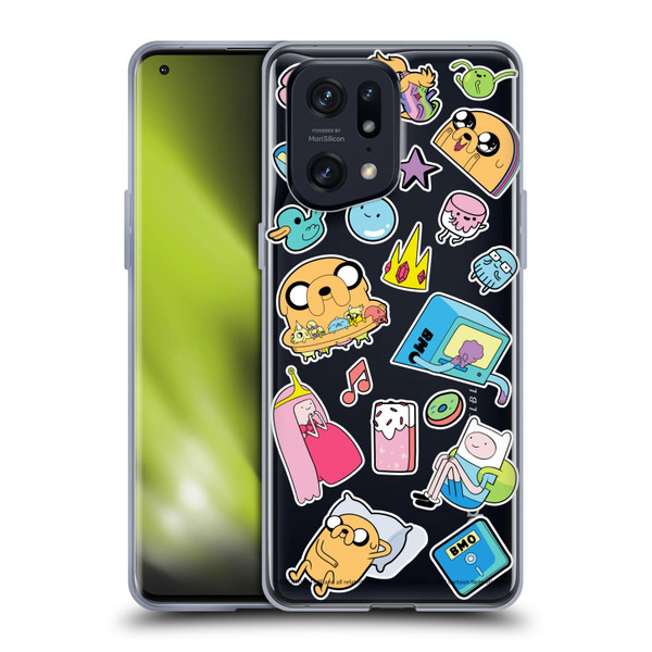 Adventure Time Graphics Icons Soft Gel Case for OPPO Find X5 Pro