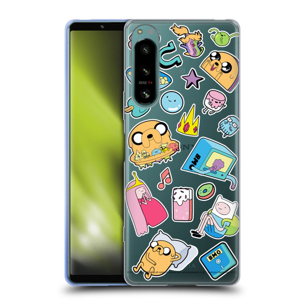 Adventure Time Graphics Icons Soft Gel Case for Sony Xperia 5 IV
