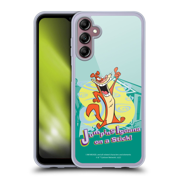 I Am Weasel. Graphics Jumping Iguana On A Stick Soft Gel Case for Samsung Galaxy A14 5G
