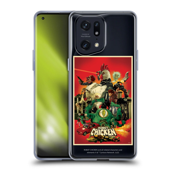 Robot Chicken Graphics Poster Soft Gel Case for OPPO Find X5 Pro