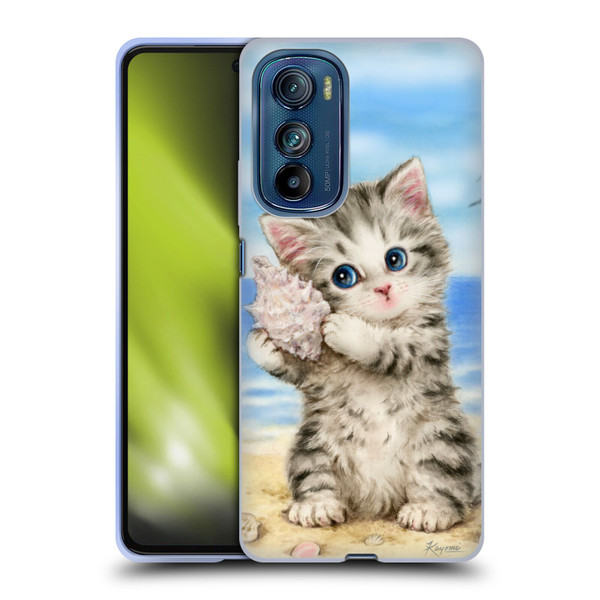Kayomi Harai Animals And Fantasy Seashell Kitten At Beach Soft Gel Case for Motorola Edge 30