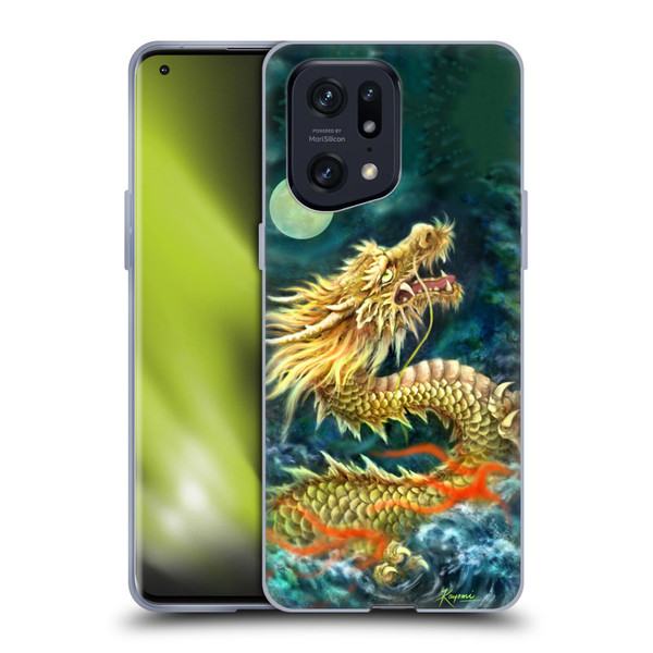 Kayomi Harai Animals And Fantasy Asian Dragon In The Moon Soft Gel Case for OPPO Find X5 Pro