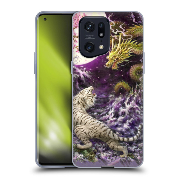 Kayomi Harai Animals And Fantasy Asian Tiger & Dragon Soft Gel Case for OPPO Find X5 Pro