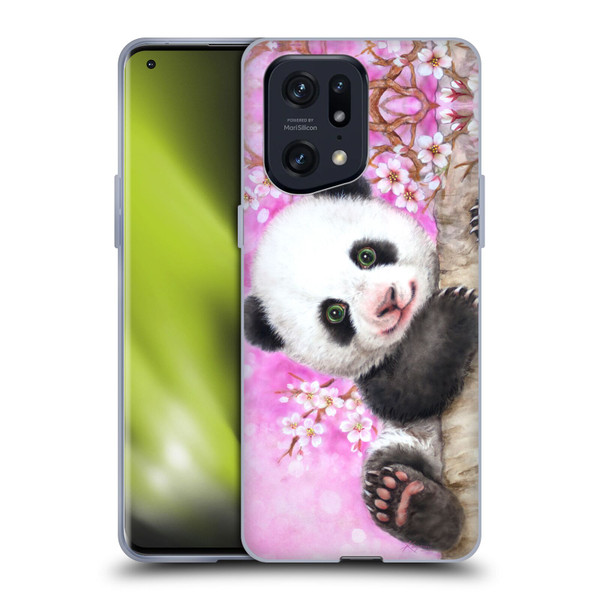 Kayomi Harai Animals And Fantasy Cherry Blossom Panda Soft Gel Case for OPPO Find X5 Pro