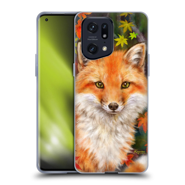 Kayomi Harai Animals And Fantasy Fox With Autumn Leaves Soft Gel Case for OPPO Find X5 Pro