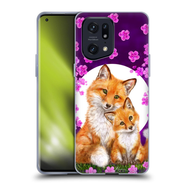 Kayomi Harai Animals And Fantasy Mother & Baby Fox Soft Gel Case for OPPO Find X5 Pro