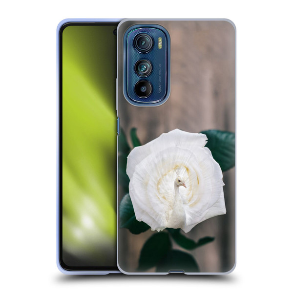 Pixelmated Animals Surreal Pets Peacock Rose Soft Gel Case for Motorola Edge 30