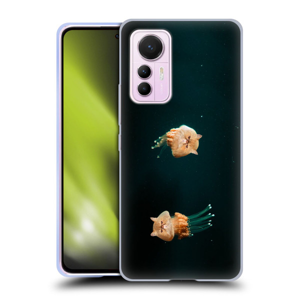 Pixelmated Animals Surreal Pets Jellyfish Cats Soft Gel Case for Xiaomi 12 Lite