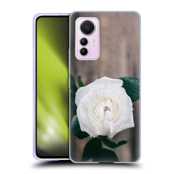Pixelmated Animals Surreal Pets Peacock Rose Soft Gel Case for Xiaomi 12 Lite