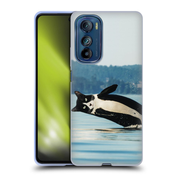 Pixelmated Animals Surreal Wildlife Orcat Soft Gel Case for Motorola Edge 30