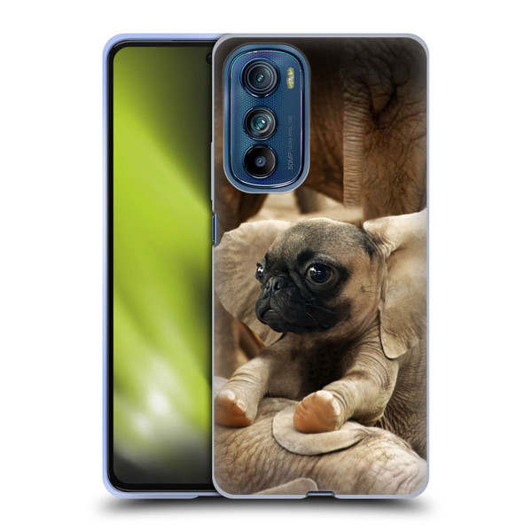 Pixelmated Animals Surreal Wildlife Pugephant Soft Gel Case for Motorola Edge 30