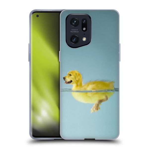 Pixelmated Animals Surreal Wildlife Dog Duck Soft Gel Case for OPPO Find X5 Pro
