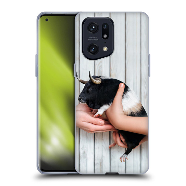 Pixelmated Animals Surreal Wildlife Guinea Bull Soft Gel Case for OPPO Find X5 Pro