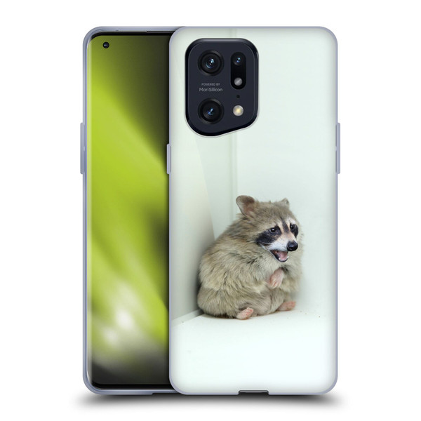 Pixelmated Animals Surreal Wildlife Hamster Raccoon Soft Gel Case for OPPO Find X5 Pro