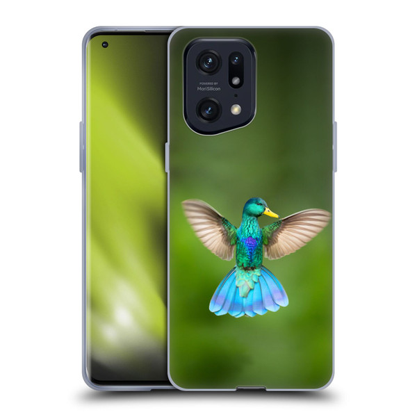 Pixelmated Animals Surreal Wildlife Quaking Bird Soft Gel Case for OPPO Find X5 Pro