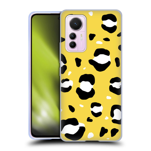 Grace Illustration Animal Prints Yellow Leopard Soft Gel Case for Xiaomi 12 Lite