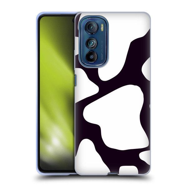 Grace Illustration Cow Prints Black And White Soft Gel Case for Motorola Edge 30