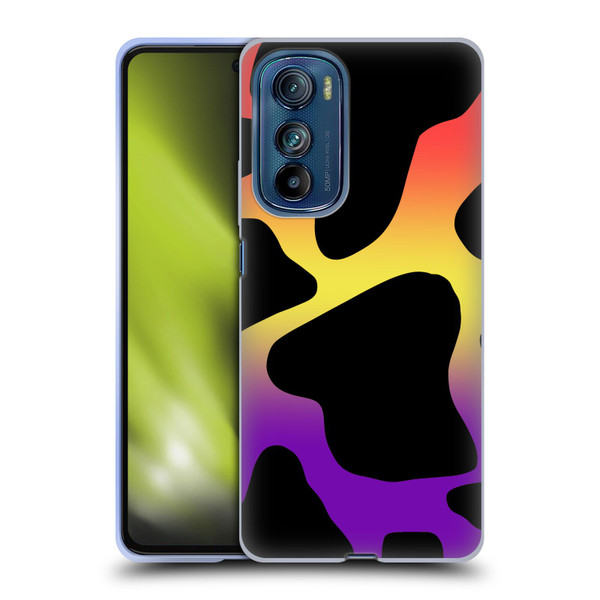 Grace Illustration Cow Prints Sunset Soft Gel Case for Motorola Edge 30
