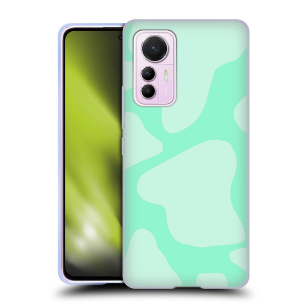 Grace Illustration Cow Prints Mint Green Soft Gel Case for Xiaomi 12 Lite