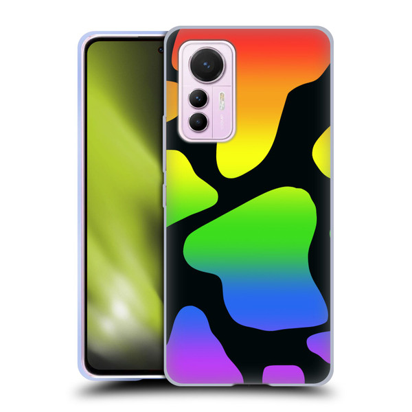 Grace Illustration Cow Prints Rainbow Soft Gel Case for Xiaomi 12 Lite