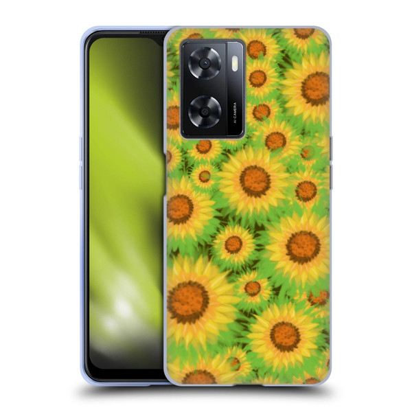 Grace Illustration Lovely Floral Sunflower Soft Gel Case for OPPO A57s