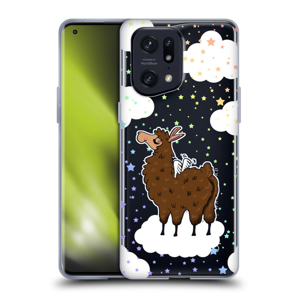 Grace Illustration Llama Pegasus Soft Gel Case for OPPO Find X5 Pro