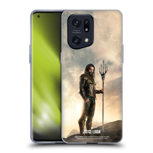 Justice League Movie Character Posters Aquaman Soft Gel Case for OPPO Find X5 Pro