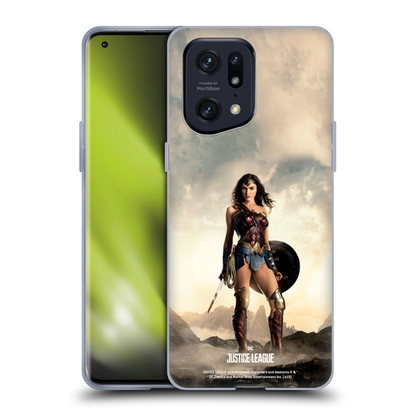 Justice League Movie Character Posters Wonder Woman Soft Gel Case for OPPO Find X5 Pro