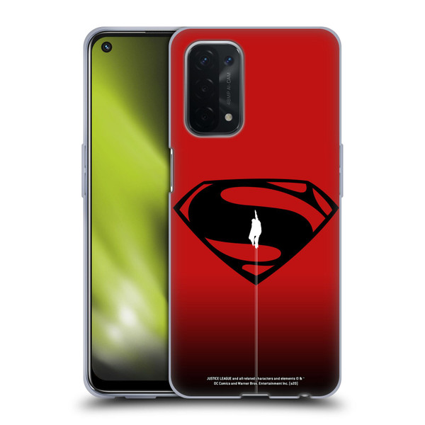 Justice League Movie Superman Logo Art Red And Black Flight Soft Gel Case for OPPO A54 5G