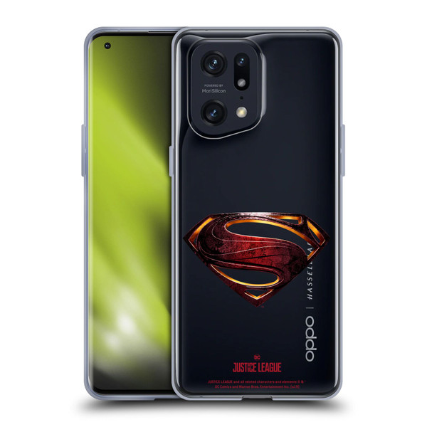 Justice League Movie Logos Superman Soft Gel Case for OPPO Find X5 Pro