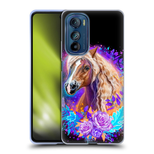 Sheena Pike Animals Purple Horse Spirit With Roses Soft Gel Case for Motorola Edge 30