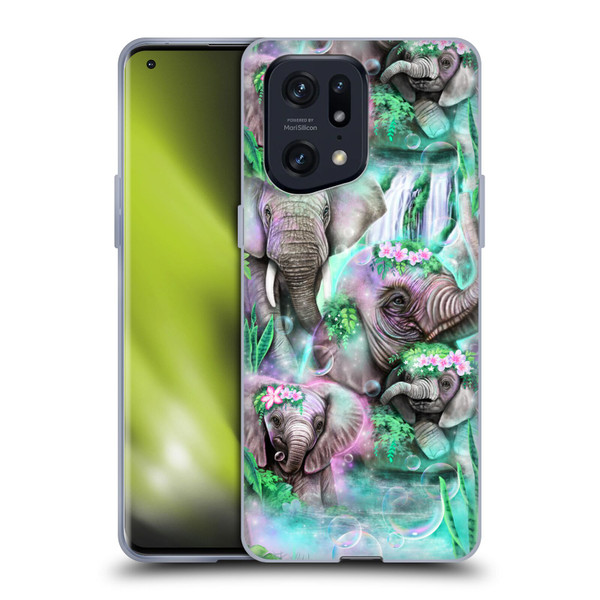 Sheena Pike Animals Daydream Elephants Lagoon Soft Gel Case for OPPO Find X5 Pro