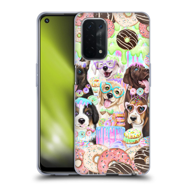 Sheena Pike Animals Puppy Dogs And Donuts Soft Gel Case for OPPO A54 5G