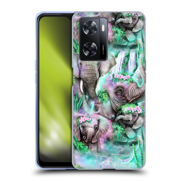 Sheena Pike Animals Daydream Elephants Lagoon Soft Gel Case for OPPO A57s