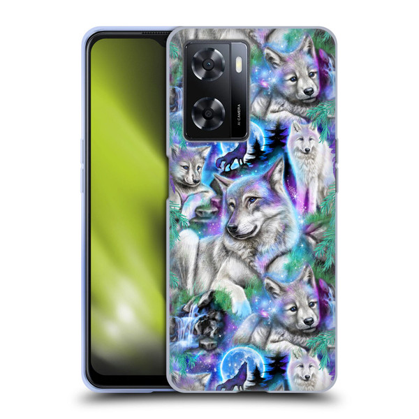 Sheena Pike Animals Daydream Galaxy Wolves Soft Gel Case for OPPO A57s