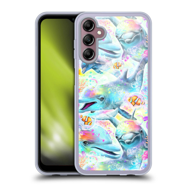 Sheena Pike Animals Rainbow Dolphins & Fish Soft Gel Case for Samsung Galaxy A14 5G