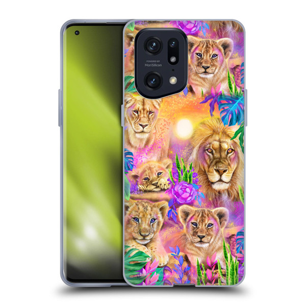 Sheena Pike Big Cats Daydream Lions And Cubs Soft Gel Case for OPPO Find X5 Pro