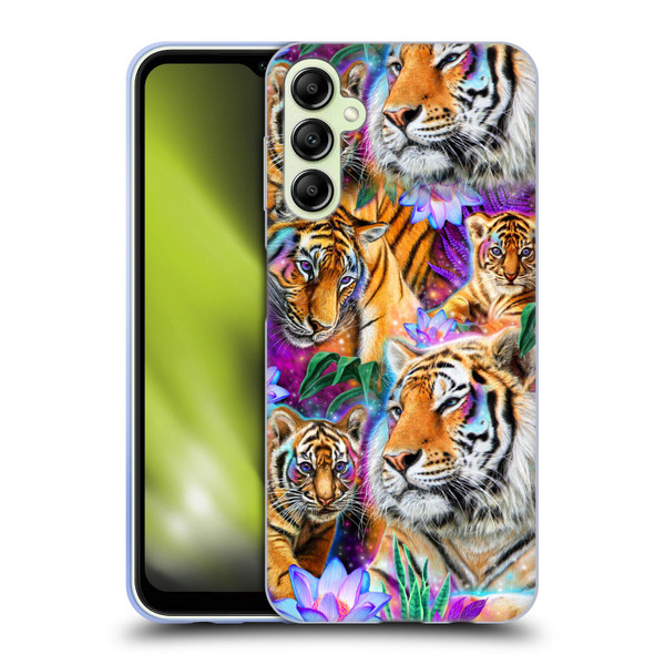 Sheena Pike Big Cats Daydream Tigers With Flowers Soft Gel Case for Samsung Galaxy A14 5G